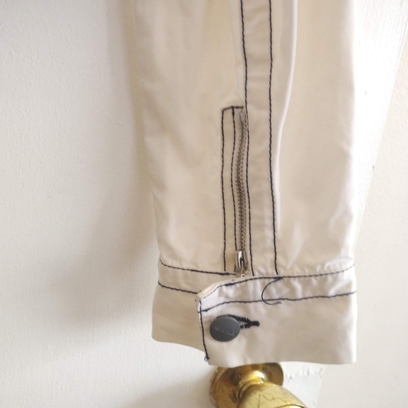 Sand White cotton jacket summer light zipper pockets 4 6 Island Cruise Vacation - Picture 5 of 15